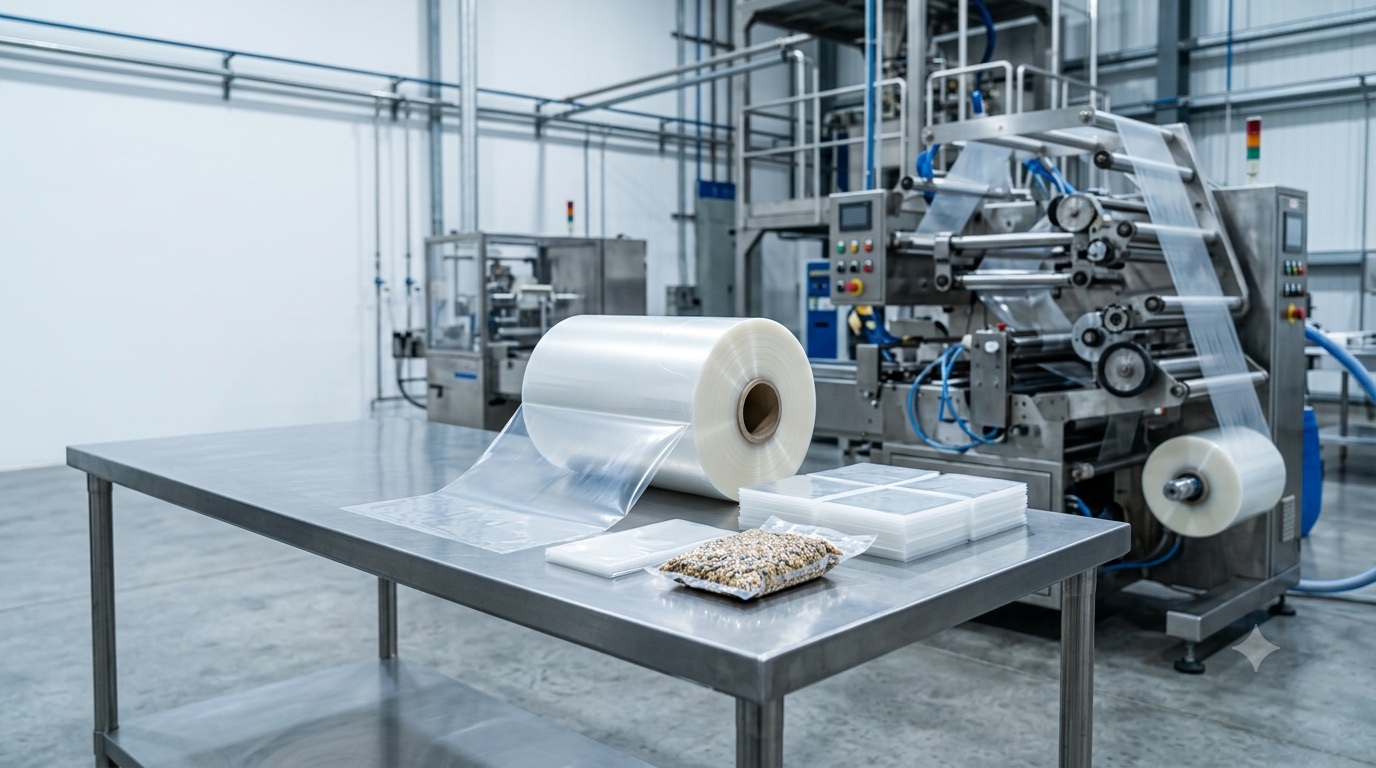 Línea industrial de fabricación de película para empaque alimentario